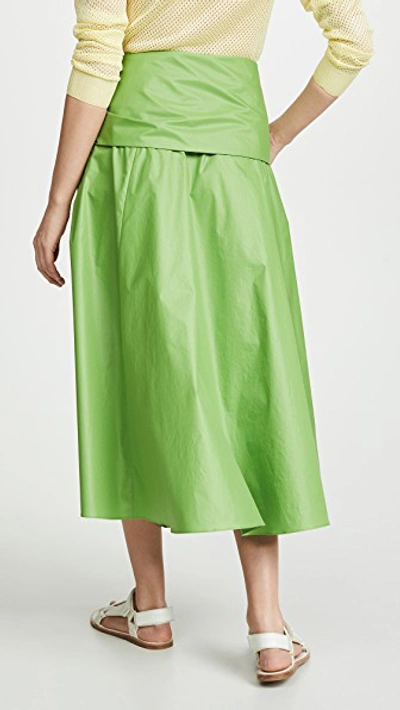 Shop Tibi Wrap Skirt In Grass