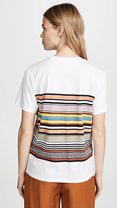 Shop Tory Burch Patch Pocket Striped T-shirt In Webbing Stripe