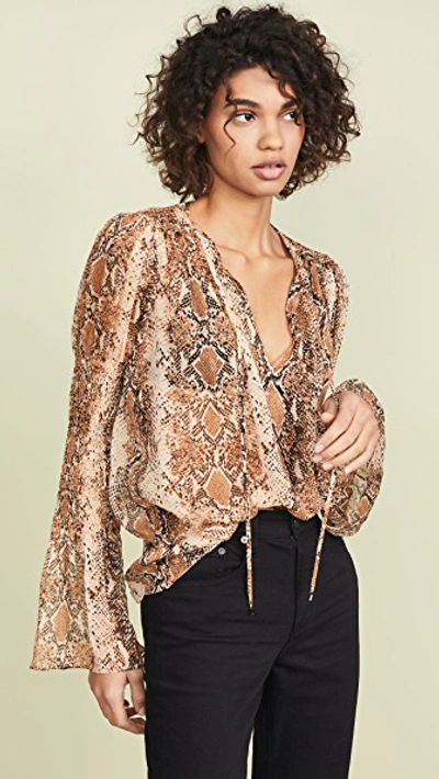 Shop Diane Von Furstenberg Rohini Top In Python Kola