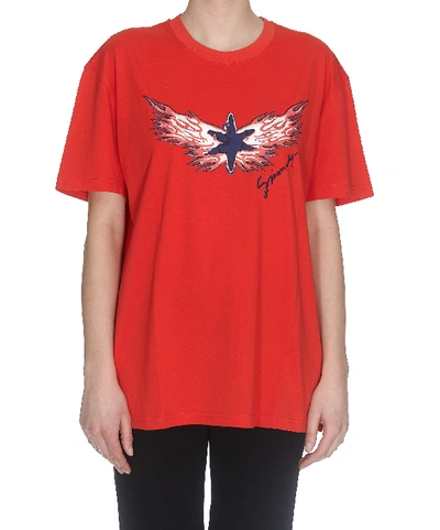 Shop Givenchy Fiery Star Print T-shirt In Red