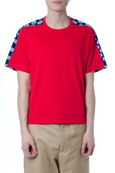 Shop Marni Blue & Red Cotton T-shirt