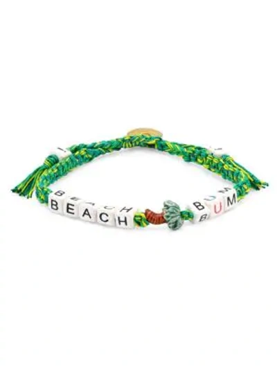 Shop Venessa Arizaga Beach Bum Pull-tie Bracelet In Green/yellow