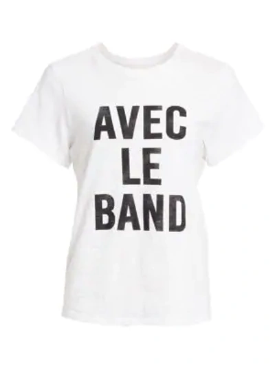 Shop Cinq À Sept With The Band Short-sleeve Tee In White Black