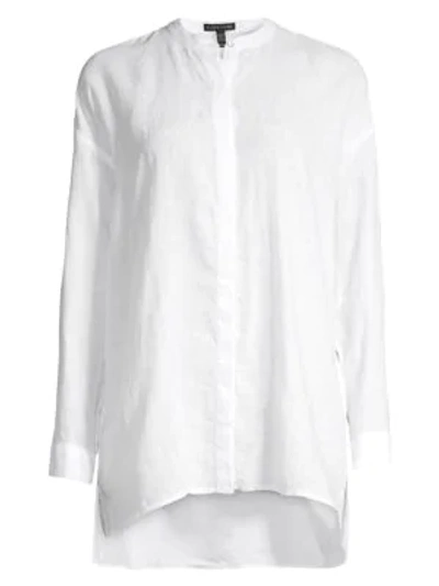 Shop Eileen Fisher Organic Linen Blouse In White