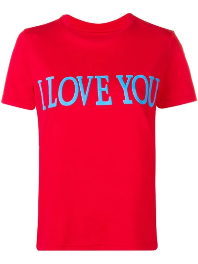 Shop Alberta Ferretti I Love You T-shirt - Red