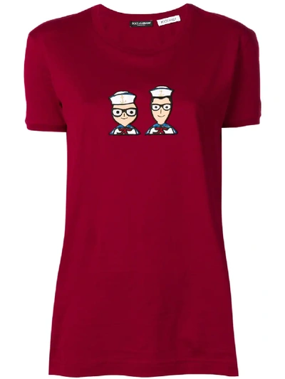 Shop Dolce & Gabbana #dgfamily T-shirt In Red