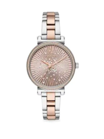 Shop Michael Kors Mini Sofie Two-tone Bracelet Watch In Gold