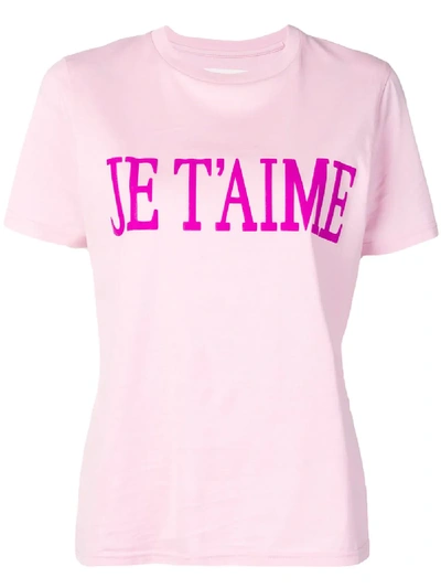 Shop Alberta Ferretti 'je T'aime' Printed T-shirt - Pink