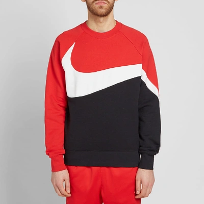 Nike Big Swoosh Crew Sweat In Red | ModeSens