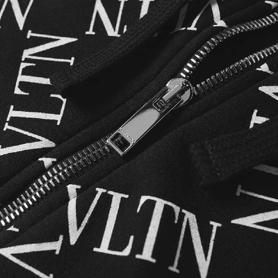 Shop Valentino Vltn Grid Zip Through Hoody In Black