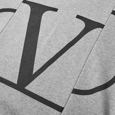 Shop Valentino Constructed V Logo Popover Hoody In Grey