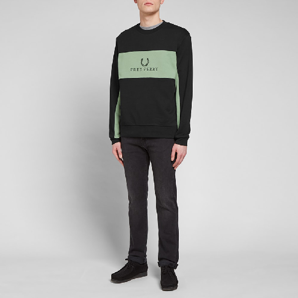 fred perry panel piped sweat