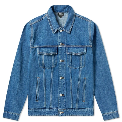 Shop Apc A.p.c. Charles Washed Denim Jacket In Blue