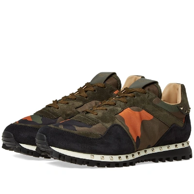 Shop Valentino Studded Sneaker In Green