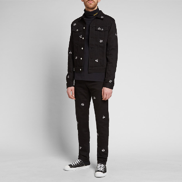 Dior Homme X Kaws Bee Denim Jacket In Black | ModeSens