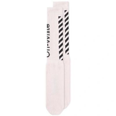 Shop Off-white Diagonal Sock In Pink