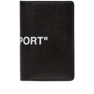 Shop Off-white Quote Passport Wallet In Black