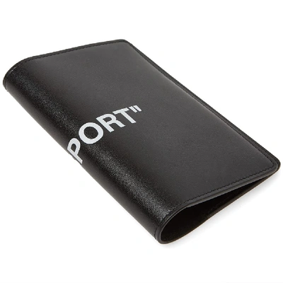 Shop Off-white Quote Passport Wallet In Black