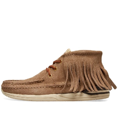 Shop Visvim Voyageur Moc Shaman Folk In Neutrals