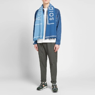 Shop Acne Studios Vinnie Large Throw Scarf In Blue