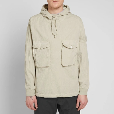 Stone Island Ghost Resin Cotton Popover Hooded Smock In Neutrals | ModeSens