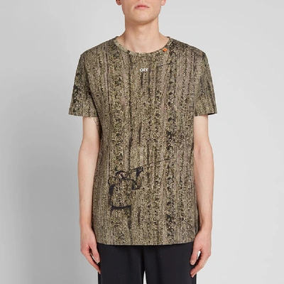 Shop Off-white Real Camo Diagonals Slim Tee In Brown