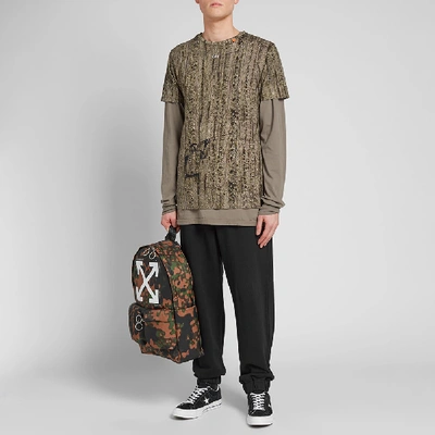 Shop Off-white Real Camo Diagonals Slim Tee In Brown