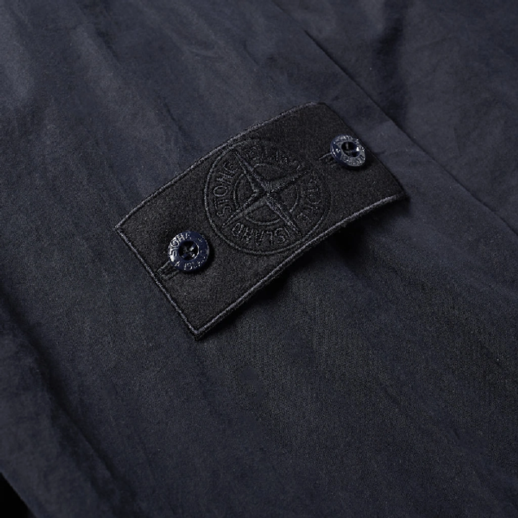 Stone Island Ghost Resin Cotton Popover Hooded Smock In Blue | ModeSens