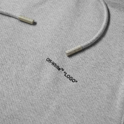 Shop Off-white Logo Slim Hoody In Grey