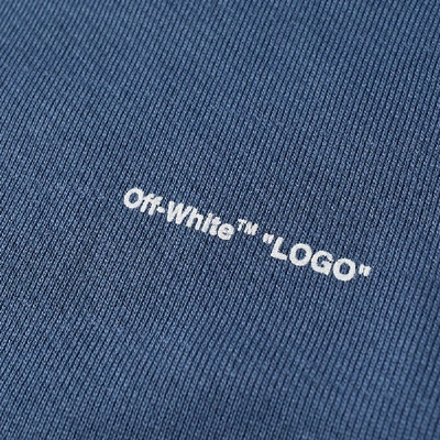 Shop Off-white Logo Slim Hoody In Blue