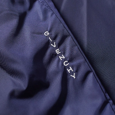 Shop Givenchy Embroidered Logo Track Pant In Blue