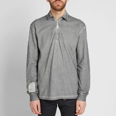 Shop A-cold-wall* Long Sleeve Quarter Zip Polo In Grey