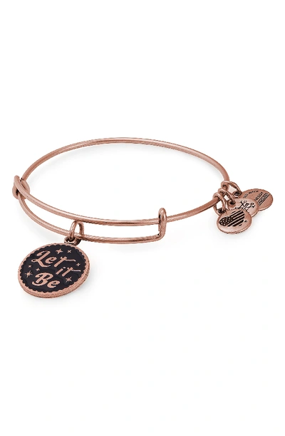 Shop Alex And Ani Let It Be Adjustable Wire Bangle In Rafaelian Silver