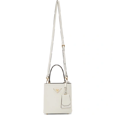 Shop Prada White Small Double Bag In F0g3z White