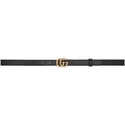 Shop Gucci Black Pearl Gg Toscano Belt In 8681 Black