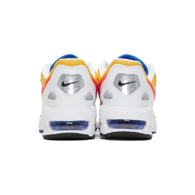 Shop Nike White Air Max2 Light Sneakers In Gldflshblu