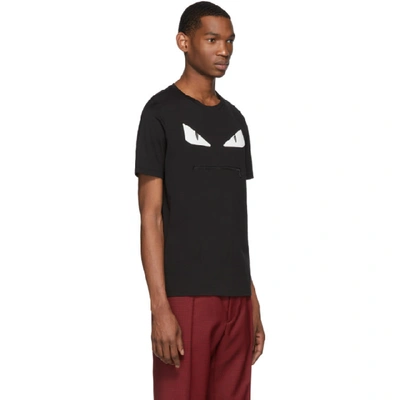 Shop Fendi Black Bag Bugs Zip Mouth T-shirt In F0qa1