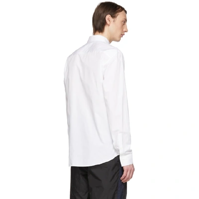 Shop Kenzo White Square Logo Slim-fit Shirt In 01 White