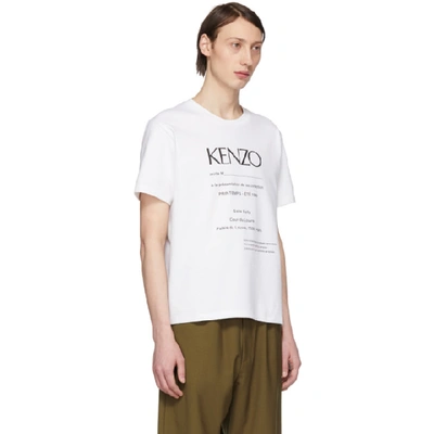 Shop Kenzo White Vintage Classic Fit T-shirt In 01 White