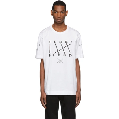 Shop Fendi White  Fiend T-shirt In F0qa0 White