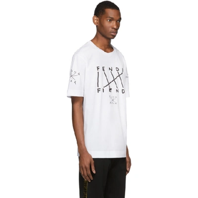 Shop Fendi White  Fiend T-shirt In F0qa0 White