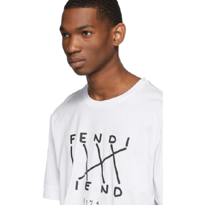 Shop Fendi White  Fiend T-shirt In F0qa0 White