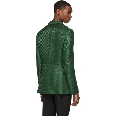 Shop Haider Ackermann Green Double-breasted Blazer In Caragnusgrn