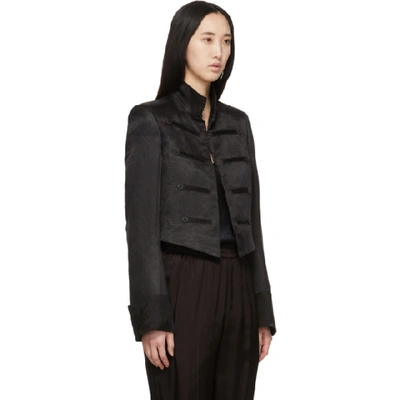 Shop Ann Demeulemeester Black Cropped Jacket