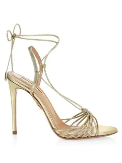 Shop Aquazzura Whisper Sandals In Soft Gold