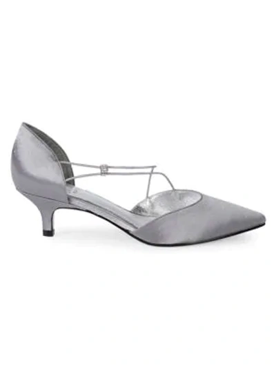 Shop Adrianna Papell Cut-out Evening Pumps In Pewter