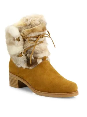 stuart weitzman fur booties