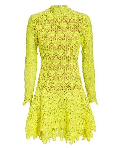 Shop Jonathan Simkhai Yellow Guipure Lace Mini Dress