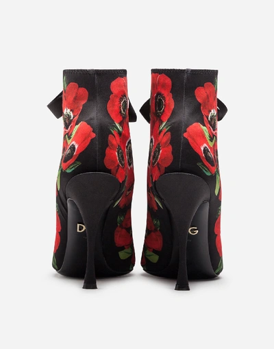 Shop Dolce & Gabbana Printed Stretch Jersey Booties In Floral Print