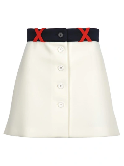 Shop Miu Miu Skirt In White
